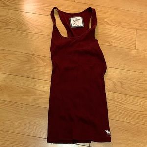 Burgundy Abercrombie and Fitch racer back tank top